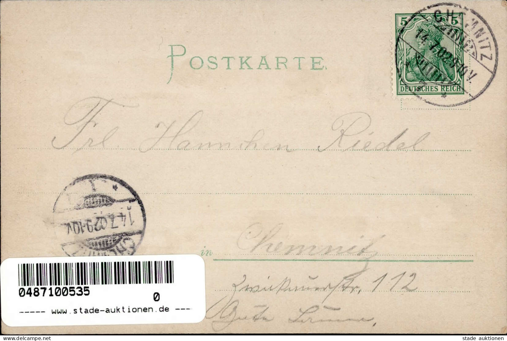 Chemnitz (o-9000) Reichels Neue Welt Innenansicht Seidenkarte 1902 II (beschnitten) - Autres & Non Classés