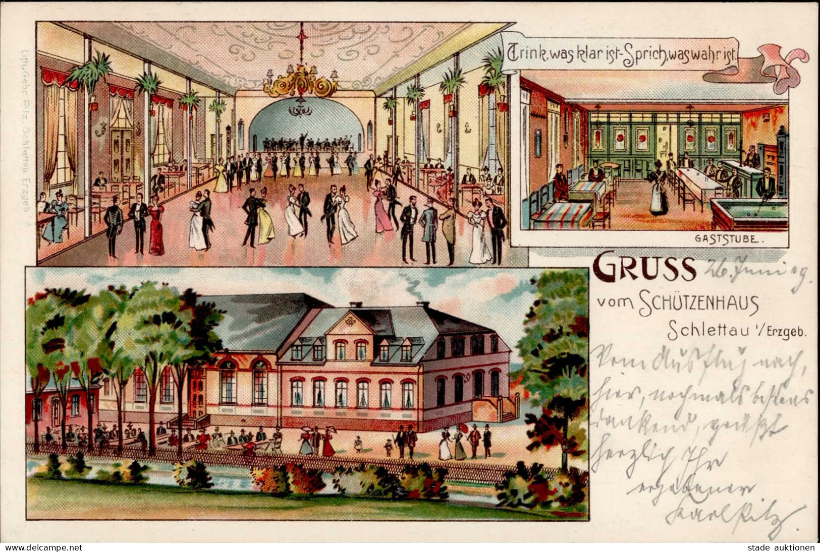 Schlettau (o-9316) Schützenhaus 1909 I-II - Autres & Non Classés