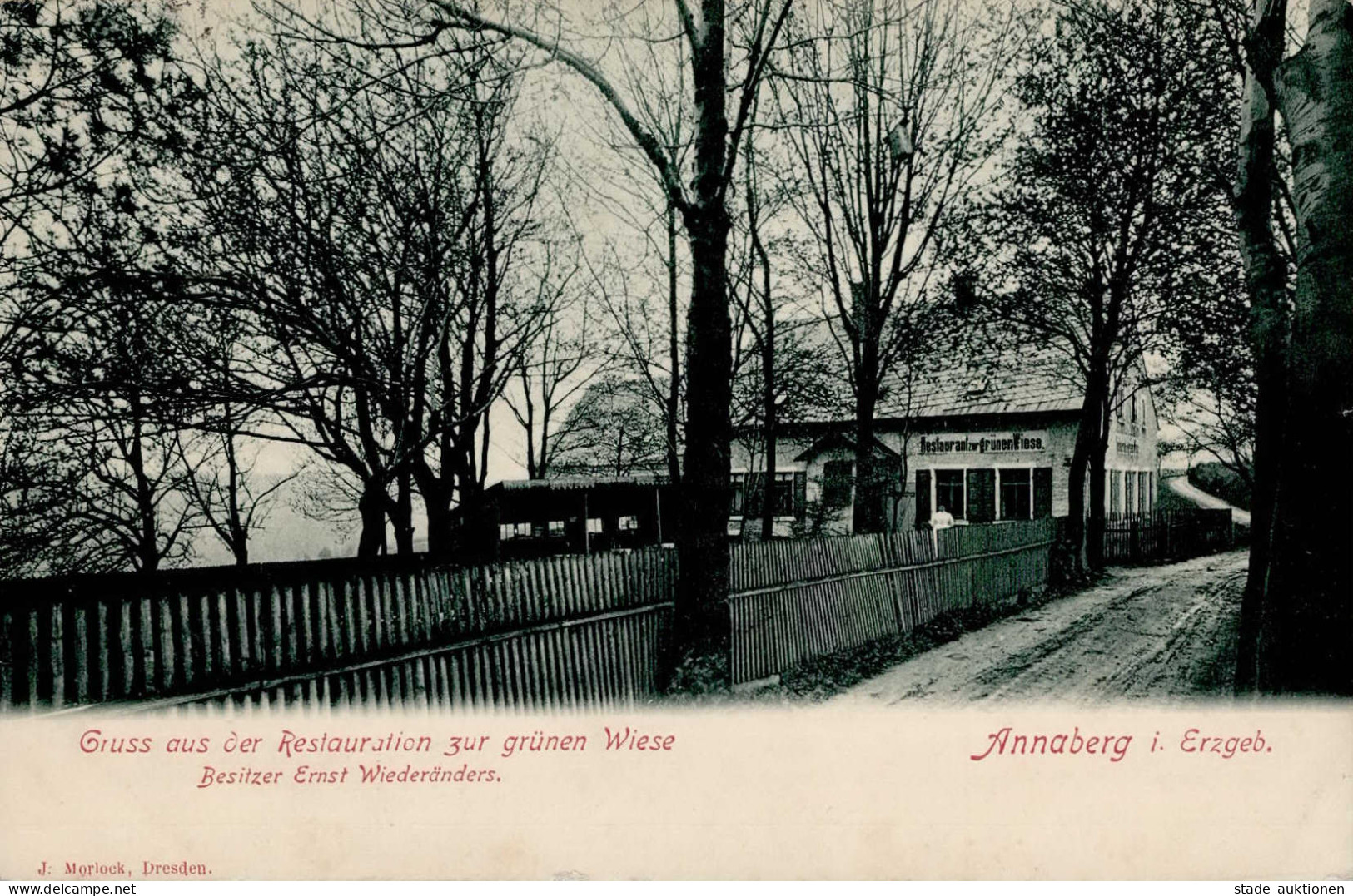 Annaberg-Buchholz (o-9300) Gasthaus Zur Grünen Wiese Inh. Wiederänders 1927 I-II - Other & Unclassified