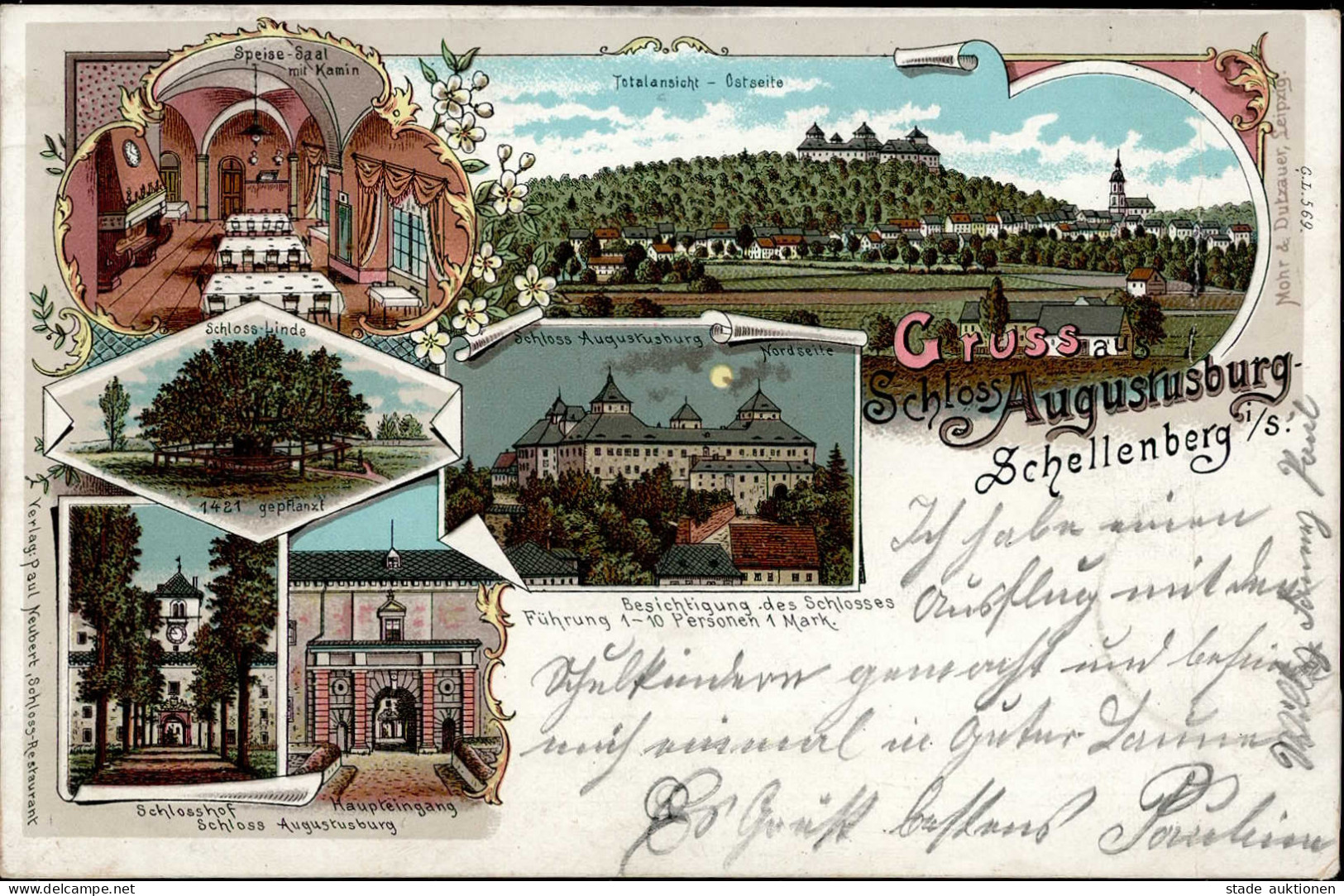 Schellenberg (o-9381) Schloss Augustusburg 1899 II- (Bugspur, Fleckig) - Other & Unclassified