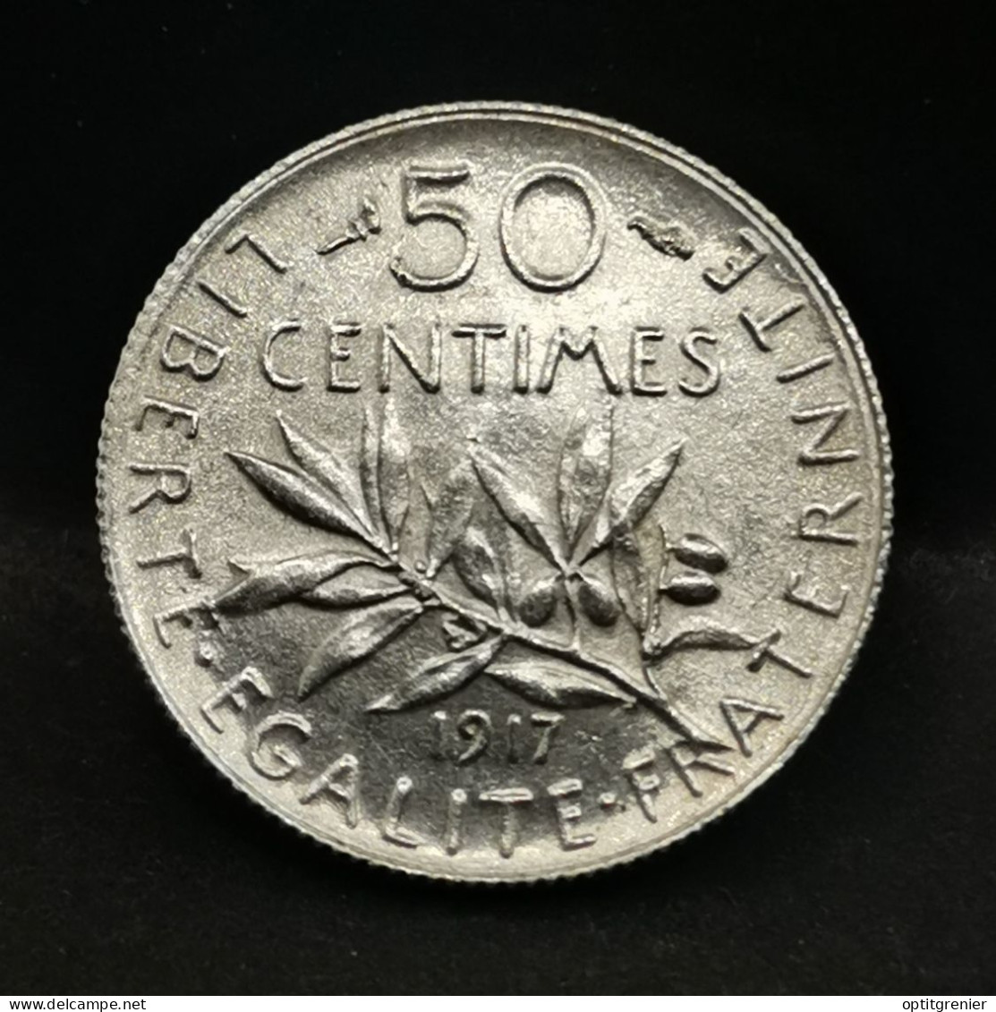 50 CENTIMES SEMEUSE ARGENT 1917 FRANCE / SILVER (Réf. 24425) - 50 Centimes