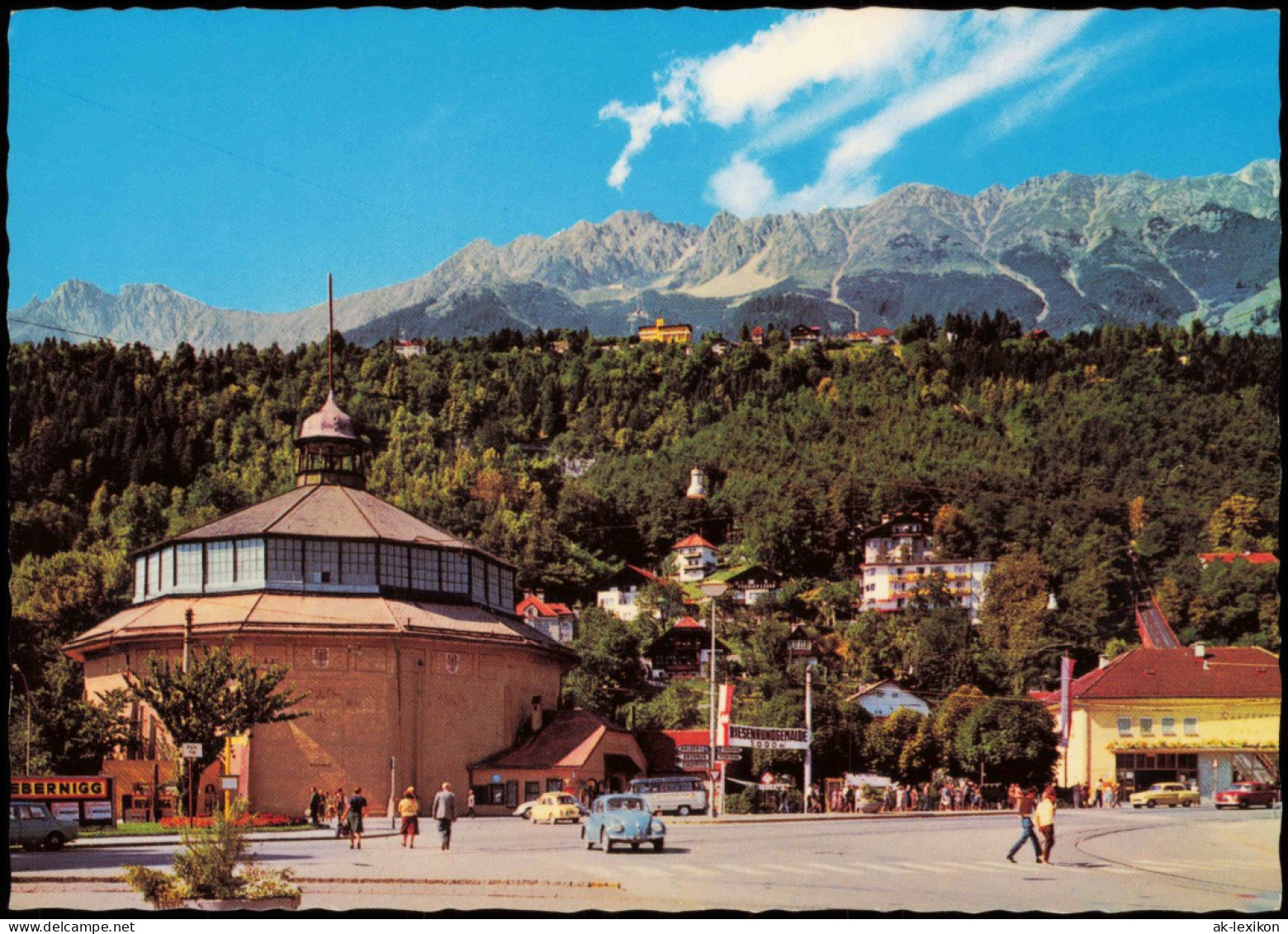 Ansichtskarte Innsbruck Riesenrundgemälde Und Hungerburgbahn Talstation 1978 - Innsbruck