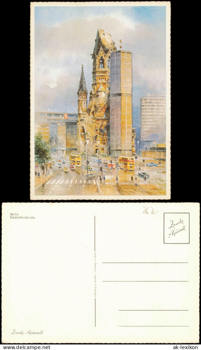 Charlottenburg-Berlin Kaiser-Wilhelm-Gedächtniskirche Künstlerkarte  1970 - Charlottenburg