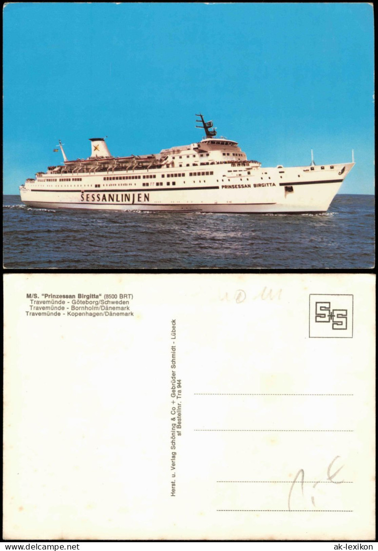 Fähre Fährschiff M/S. "Prinzessan Birgitta" Linie Travemünde Göteborg 1970 - Autres & Non Classés