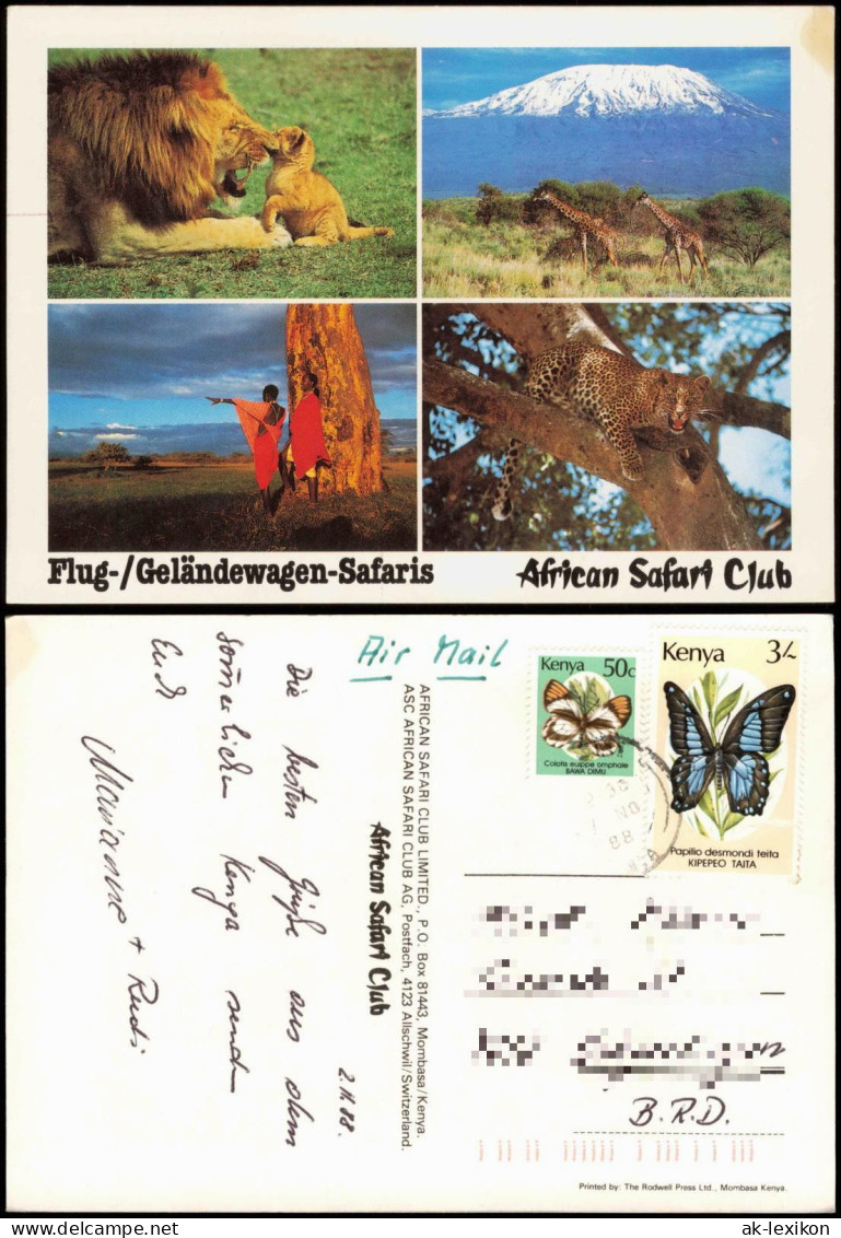 Africa Afrika  Mehrbild-AK African Safari Club, Tiere & Landschaft 1988 - Ohne Zuordnung
