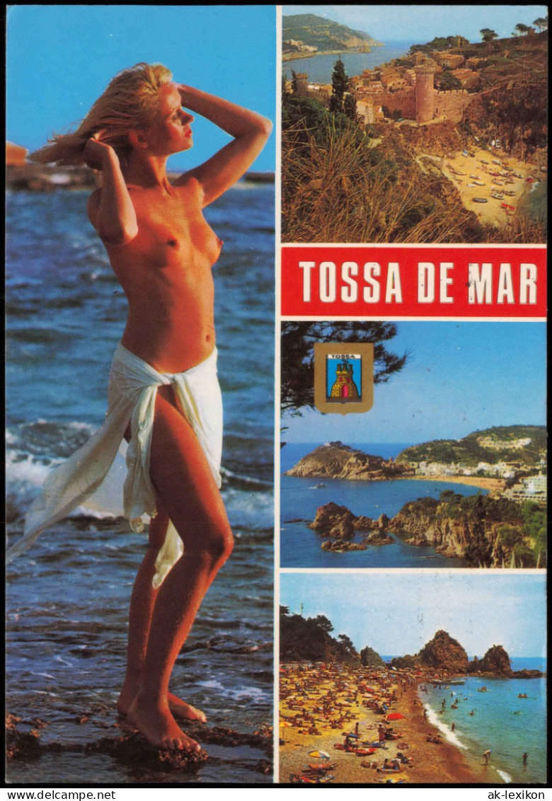 Costa Brava Mehrbildkarte TOSSA DE MAR (Costa Brava) Mit Nackter Badenixe 1970 - Sonstige & Ohne Zuordnung