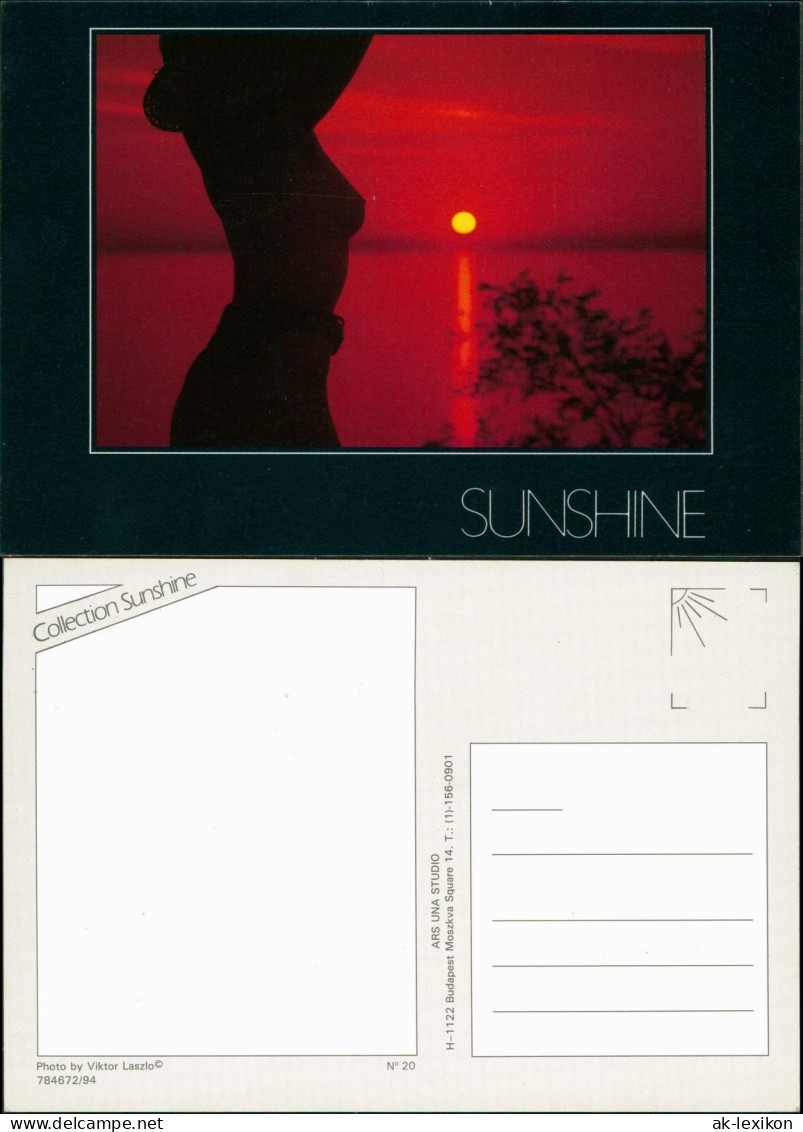 Stimmungsbild Natur "Sunshine" Silhouette  Halbnackte Frau Sonnenuntergang 2000 - Unclassified