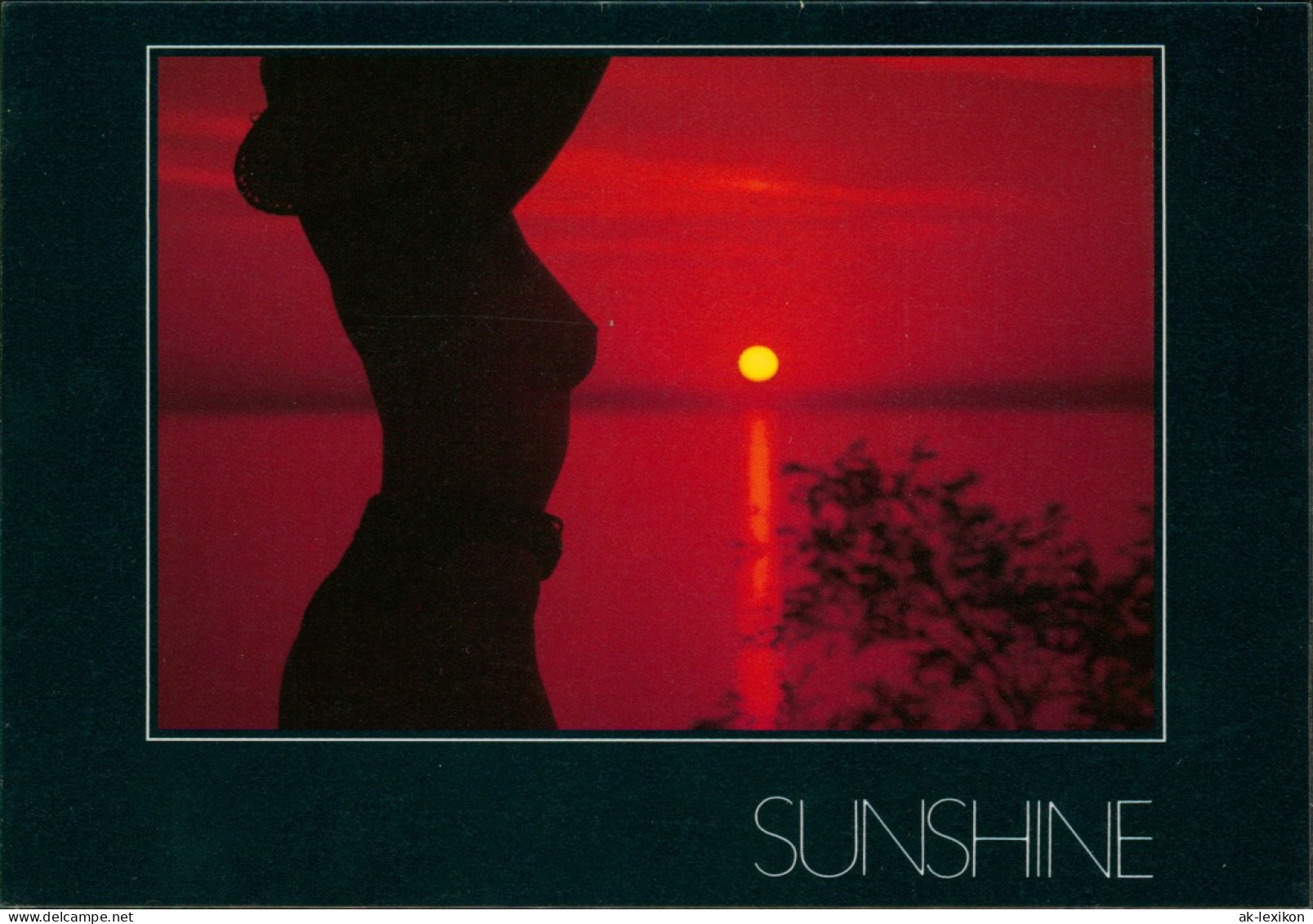 Stimmungsbild Natur "Sunshine" Silhouette  Halbnackte Frau Sonnenuntergang 2000 - Unclassified