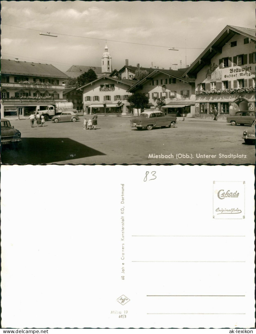 Miesbach Stadtplatz Mit Gasthof, Div. Autos Ua. Auto VW Käfer 1962 - Miesbach
