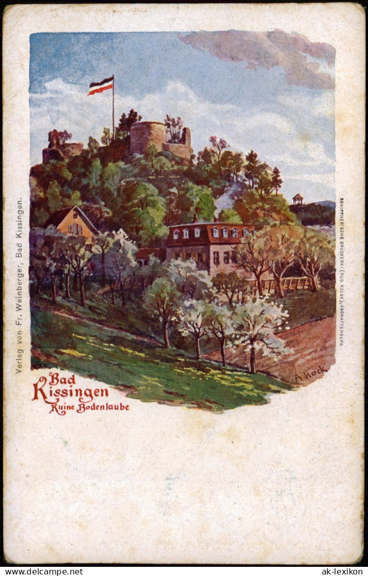 Ansichtskarte Bad Kissingen Künstlerkarte Ruine Bodenlaube 1911 - Bad Kissingen