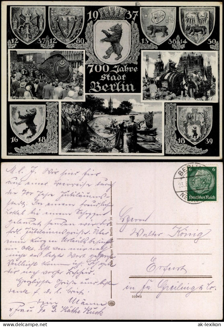 Berlin 700 Jahre Berlin Umzug Fischer Heraldik MB 1937 - Autres & Non Classés