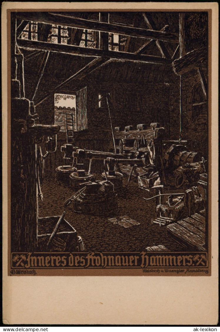 Ansichtskarte Frohnau-Annaberg-Buchholz Frohnauer Hammer Künstlerkarte 1934 - Annaberg-Buchholz