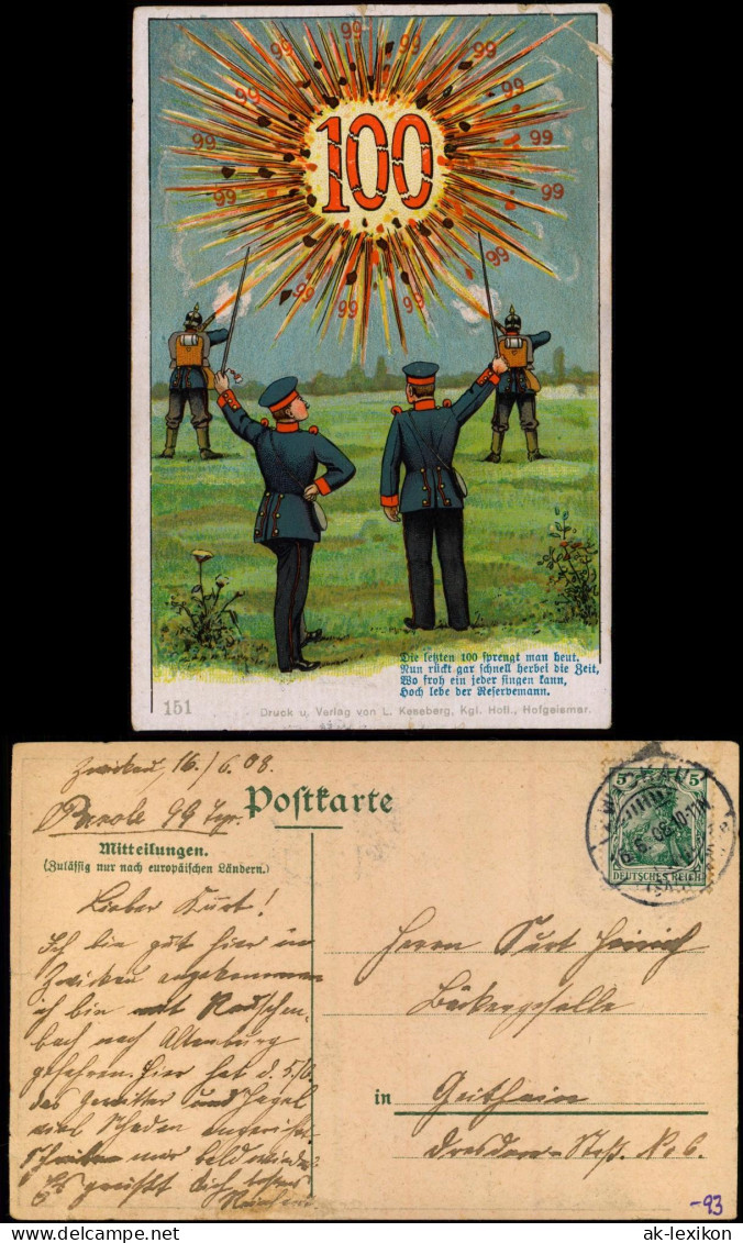Ansichtskarte  Künstlerkarte - Militär Letzte 100 Tage 1908 - 1900-1949