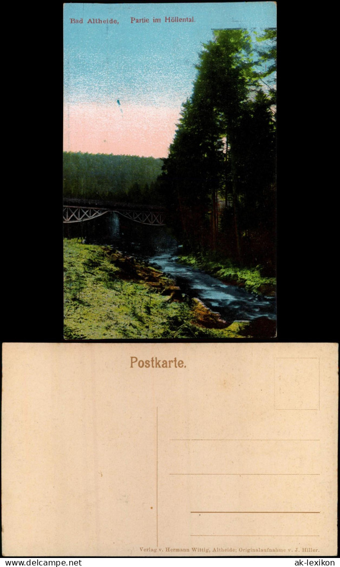 Postcard Bad Altheide Polanica-Zdrój Partie Im Höllental. 1914 - Schlesien