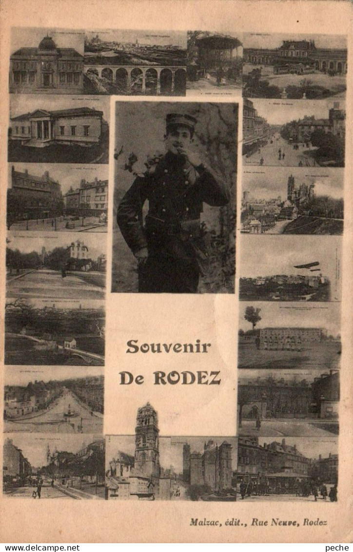 N°922 W -cpa Souvenir De Rodez - Greetings From...