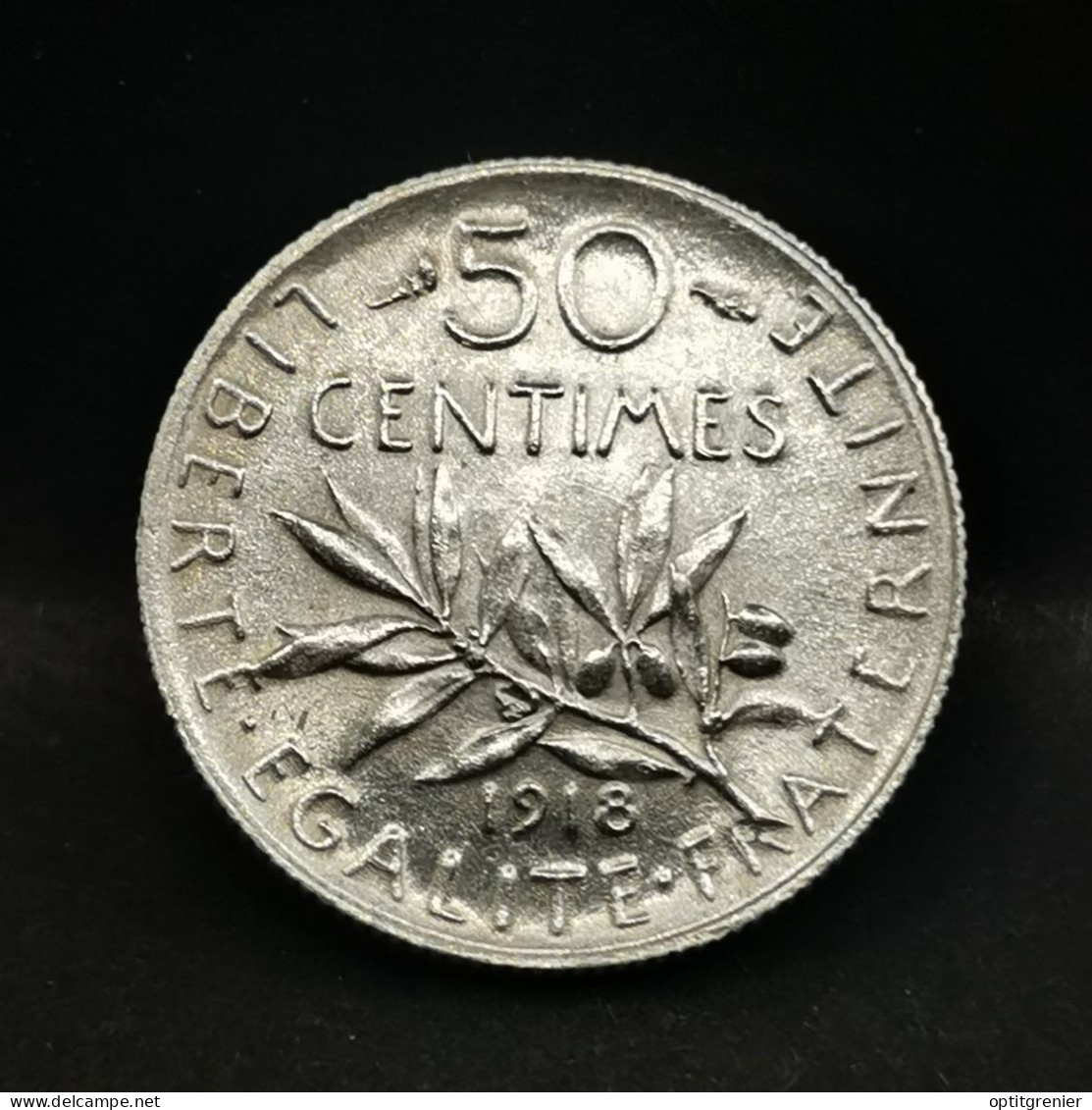 50 CENTIMES SEMEUSE ARGENT 1918 FRANCE / SILVER (Réf. 24425) - 50 Centimes