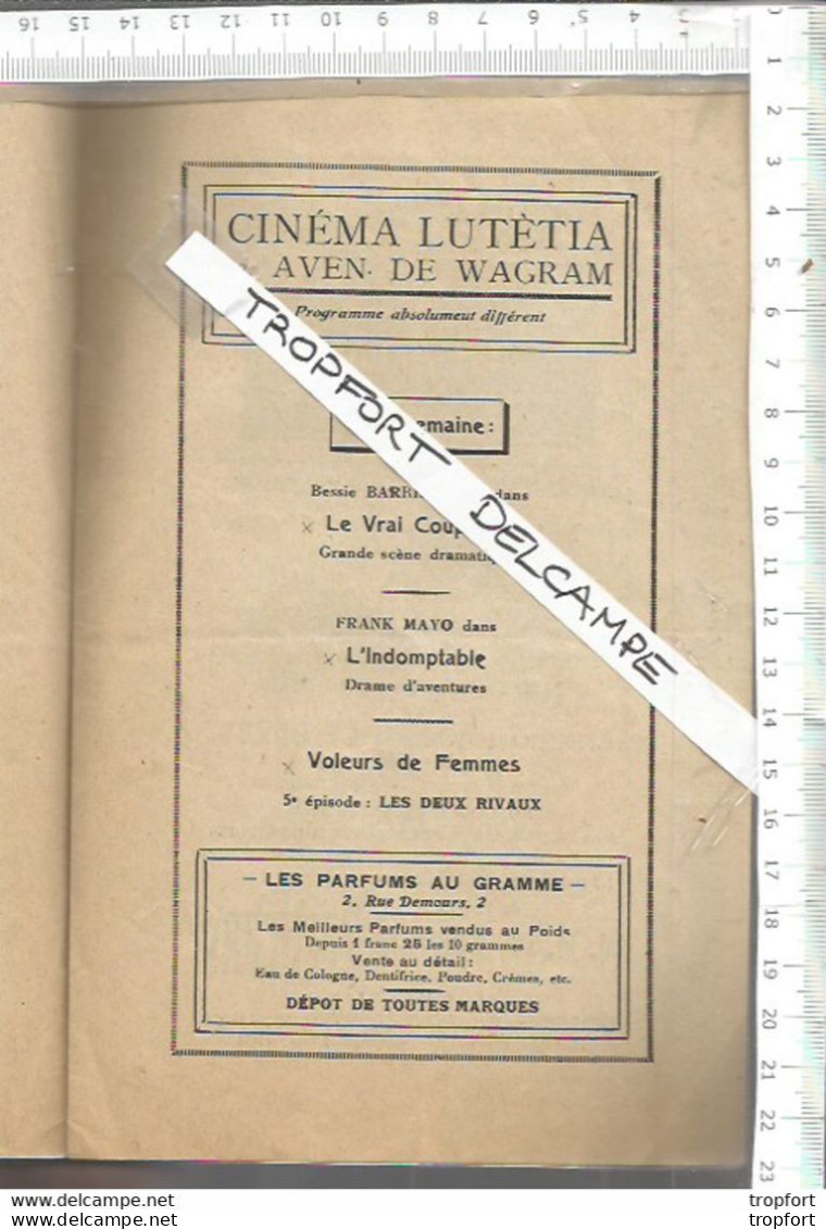 XW // Vintage French Old Program Cinema Year1921 // Programme Royal WAGRAM Trésor De Cœur // Gigolette - Programmes