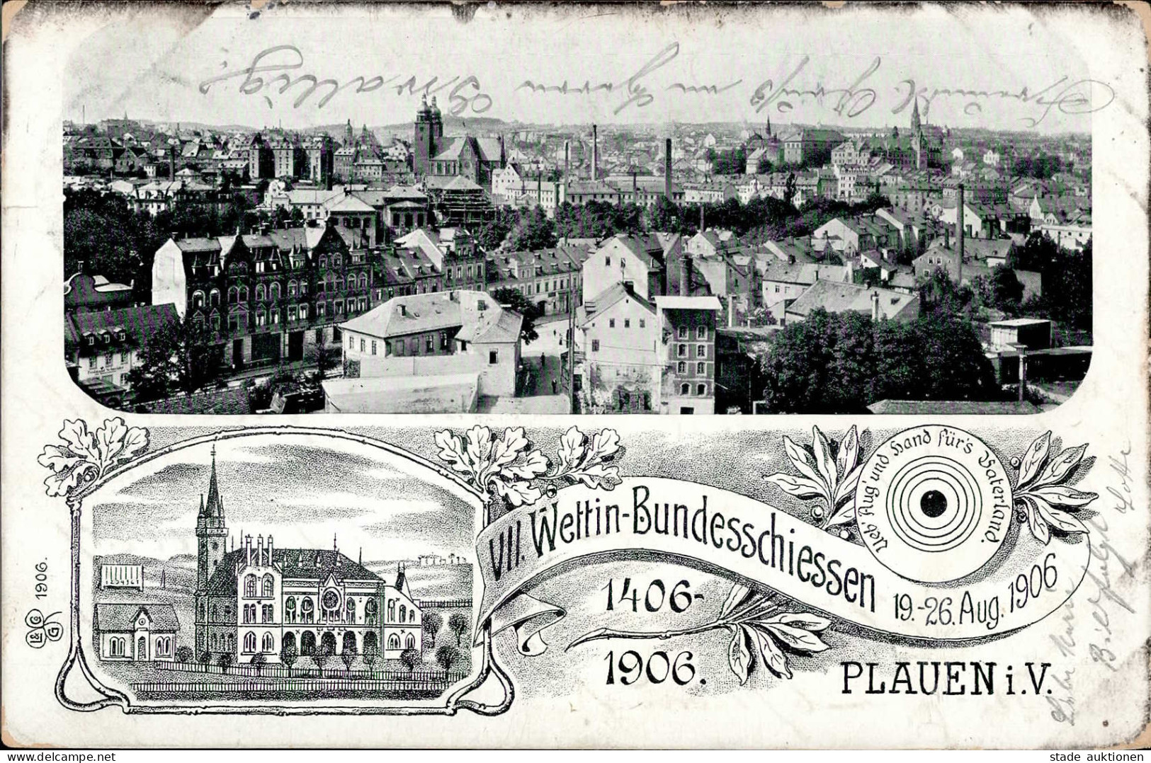 Plauen (o-9900) VII. Wettin-Bundesschießen 19. Bis 26. August 1906 I-II - Andere & Zonder Classificatie