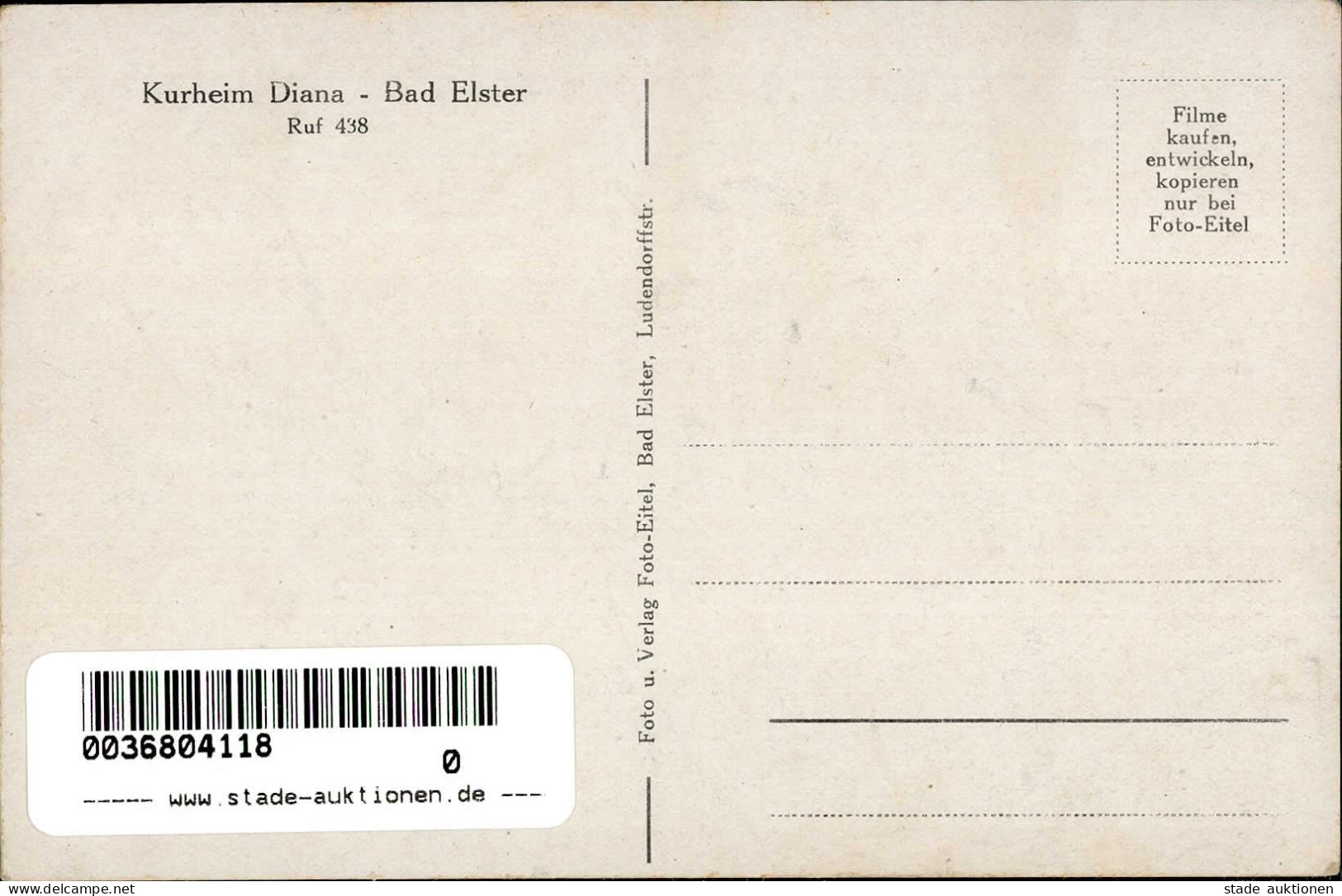 Bad Elster (o-9933) Kurheim Diana I-II (Stauchung) - Other & Unclassified