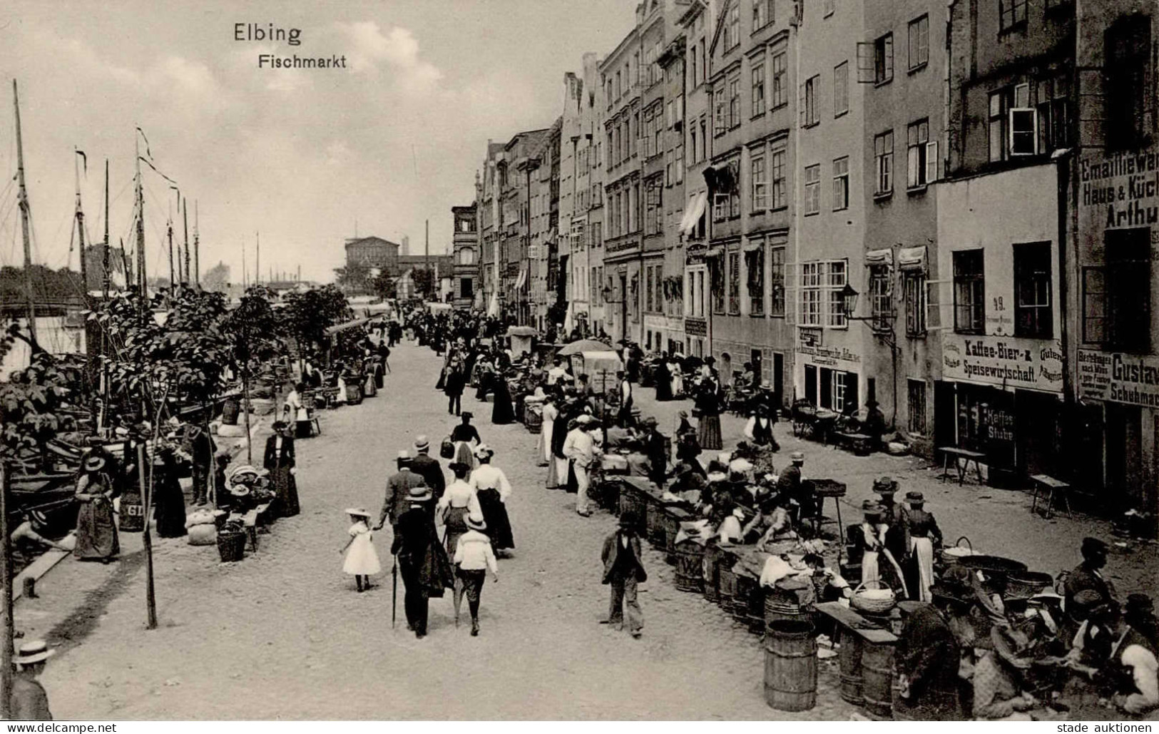 Elbing Fischmarkt Gasthaus Kaffeestube I-II - Pologne