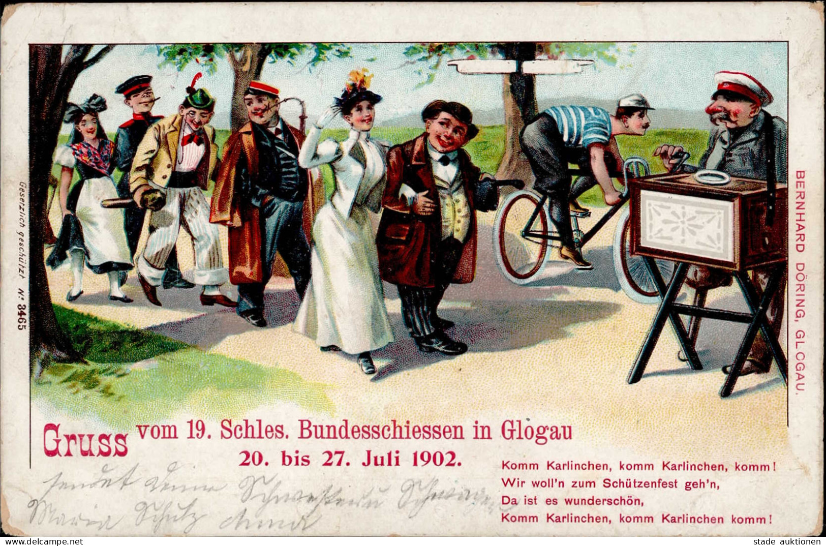 Glogau 19. Schlesische Bundesschiessen  20.-27. Juli 1902 I-II (Ecken Abgestossen, Fleckig) - Polen