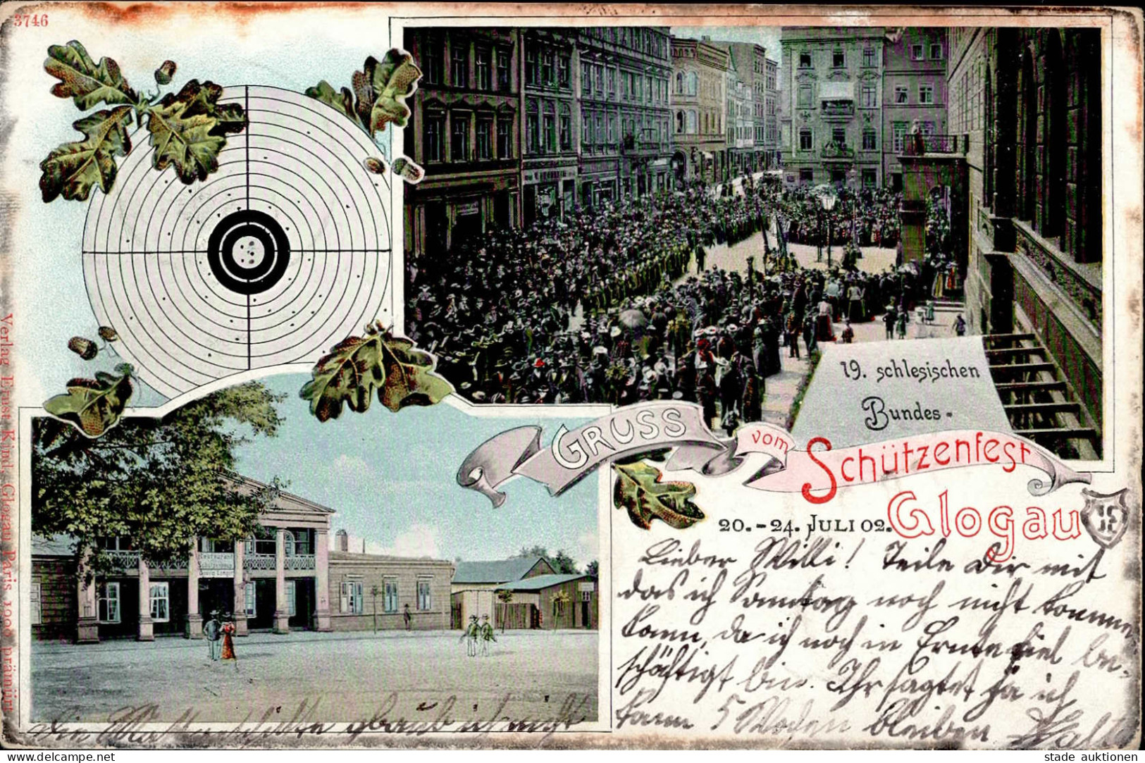 Glogau 19. Schlesisches Bundes-Schützenfest 20. Bis 24. Juli 1902 I- - Pologne