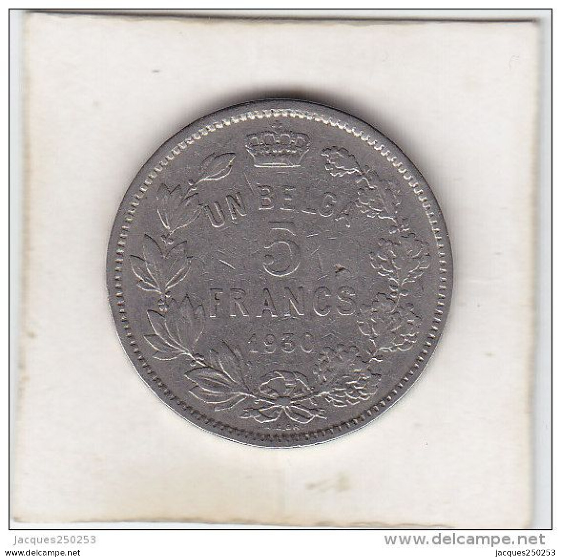 UN Belga 5 Francs 1930 FR Pos A - 5 Francs & 1 Belga