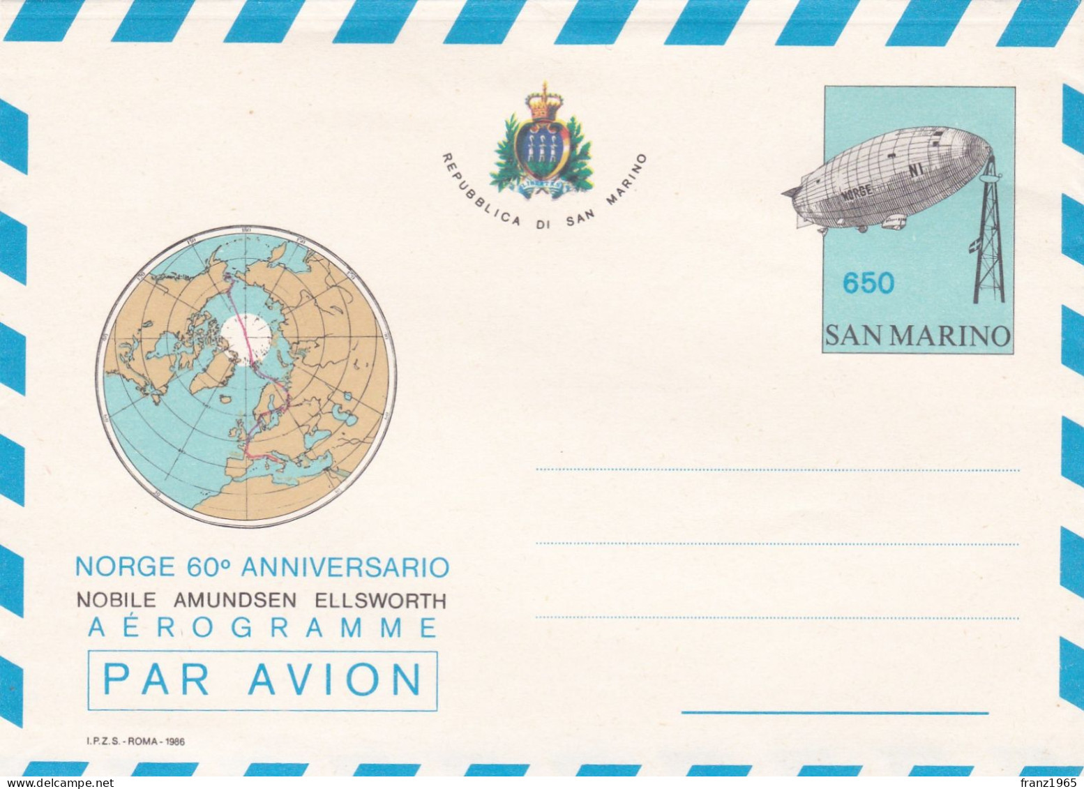 Norge 60° Anniversario - 1986 - Zeppeline