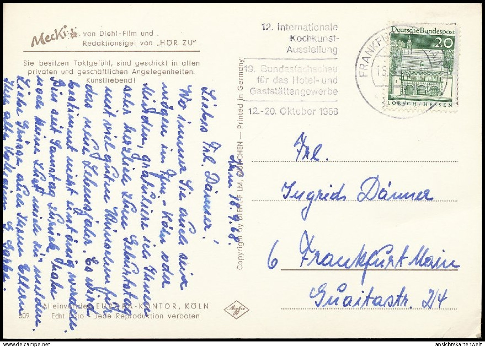 Mecki 509: Sternzeichen Jungfrau Gl1968 #138.651 - Mecki