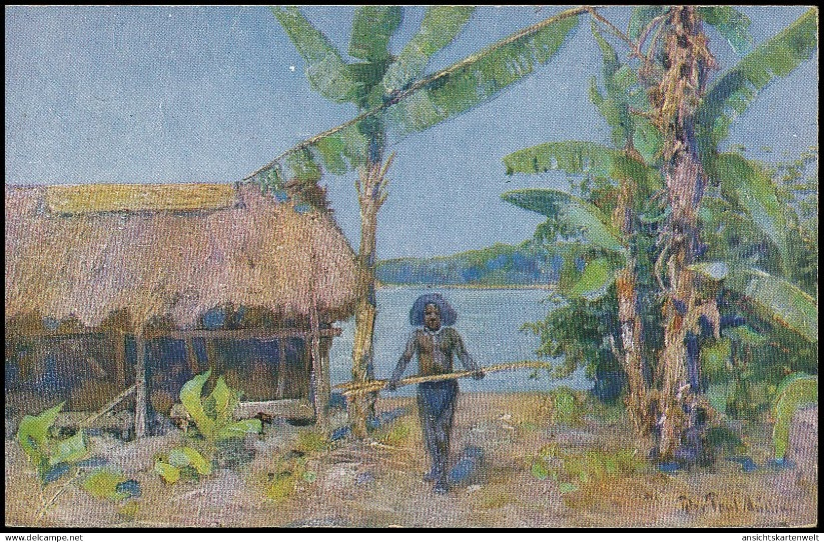 Kolonie: Papua In Neuguinea Nach Einem Gemälde Von P. Müller Gl1931 #139.216 - Otros & Sin Clasificación