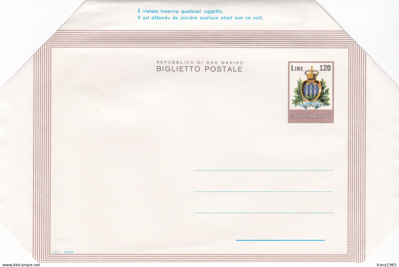 Lire 120 - Postal Stationery