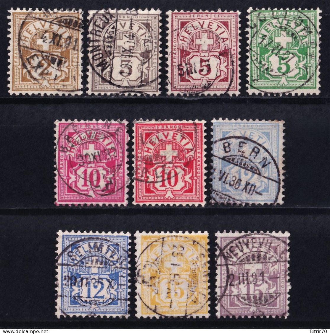 Suiza.  1882-99, Distintos Valores - Gebruikt