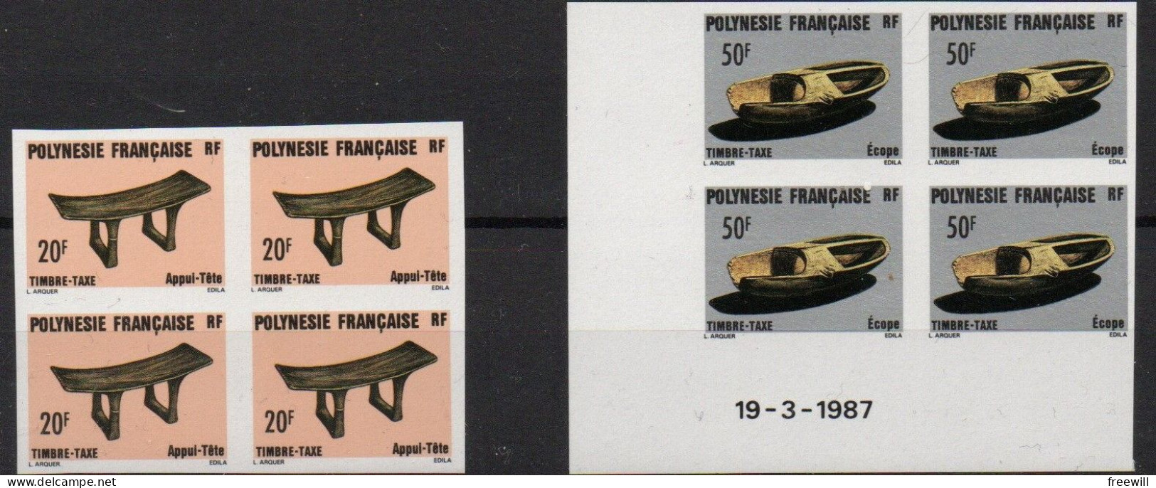 Polynésie Française   Timbres Taxe XXX 1987 - Timbres-taxe