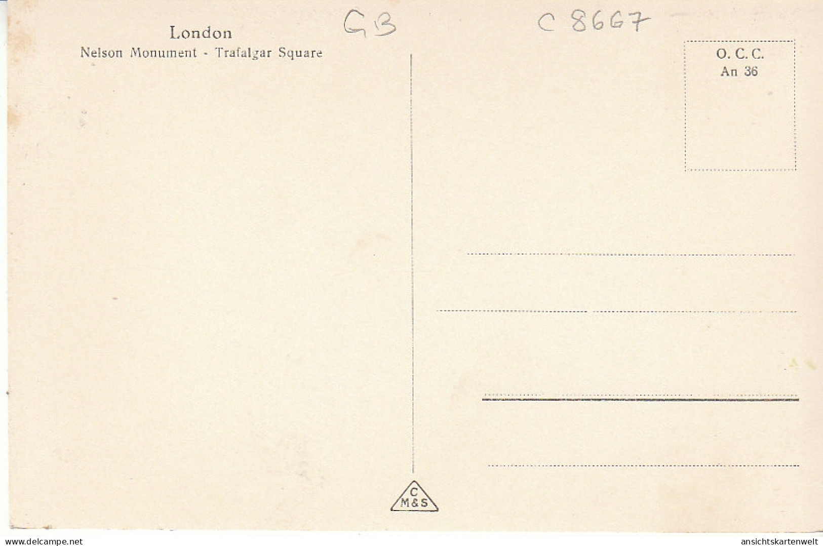 GB London Nelson Monument Trafalgar Square Ngl #C8667 - Sonstige & Ohne Zuordnung