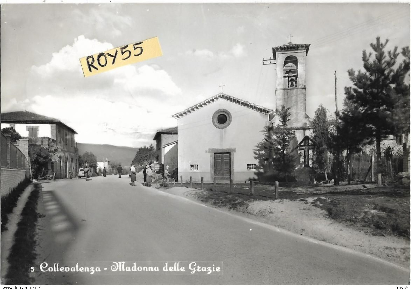 Umbria-perugia-collevalenza Frazione Di Todi Madonna Delle Grazie Veduta Via Case Chiesa Persone Auto Epoca Bici Animata - Otros & Sin Clasificación