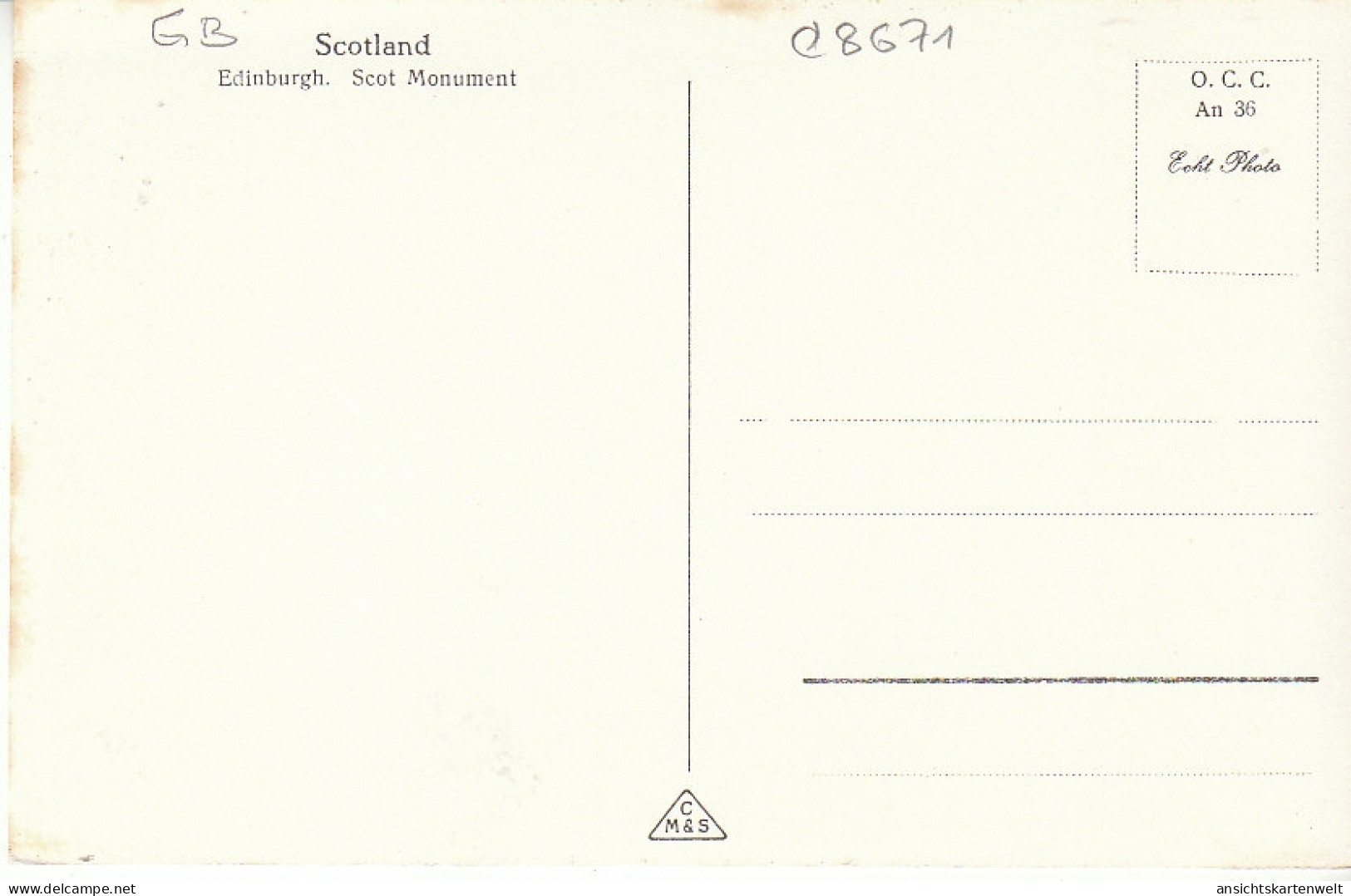 GB Scotland Edinburgh, Scot Monument Ngl #C8671 - Altri & Non Classificati