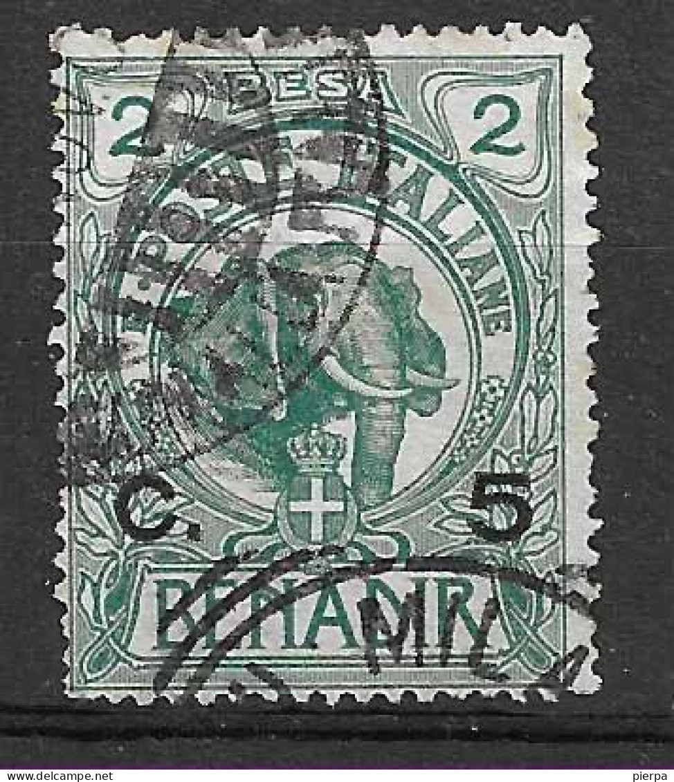 SOMALIA ITALIANA - 1906 - ELEFANTE - 5C/2C - USATO (YVERT 11 - MICHEL 11- SS 11) - Somalie