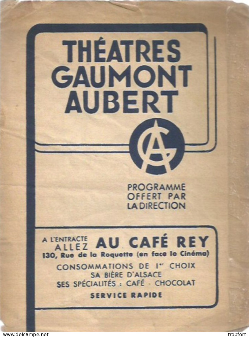 XW // Vintage / Old French CINEMA Program 1938 // Programme Cinéma GAUMONT Aubert Voltaire Palace - Programs