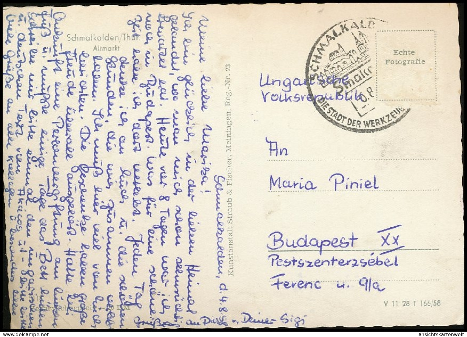 Schmalkalden/Thüringen Altmarkt Gl1958 #139.026 - Autres & Non Classés