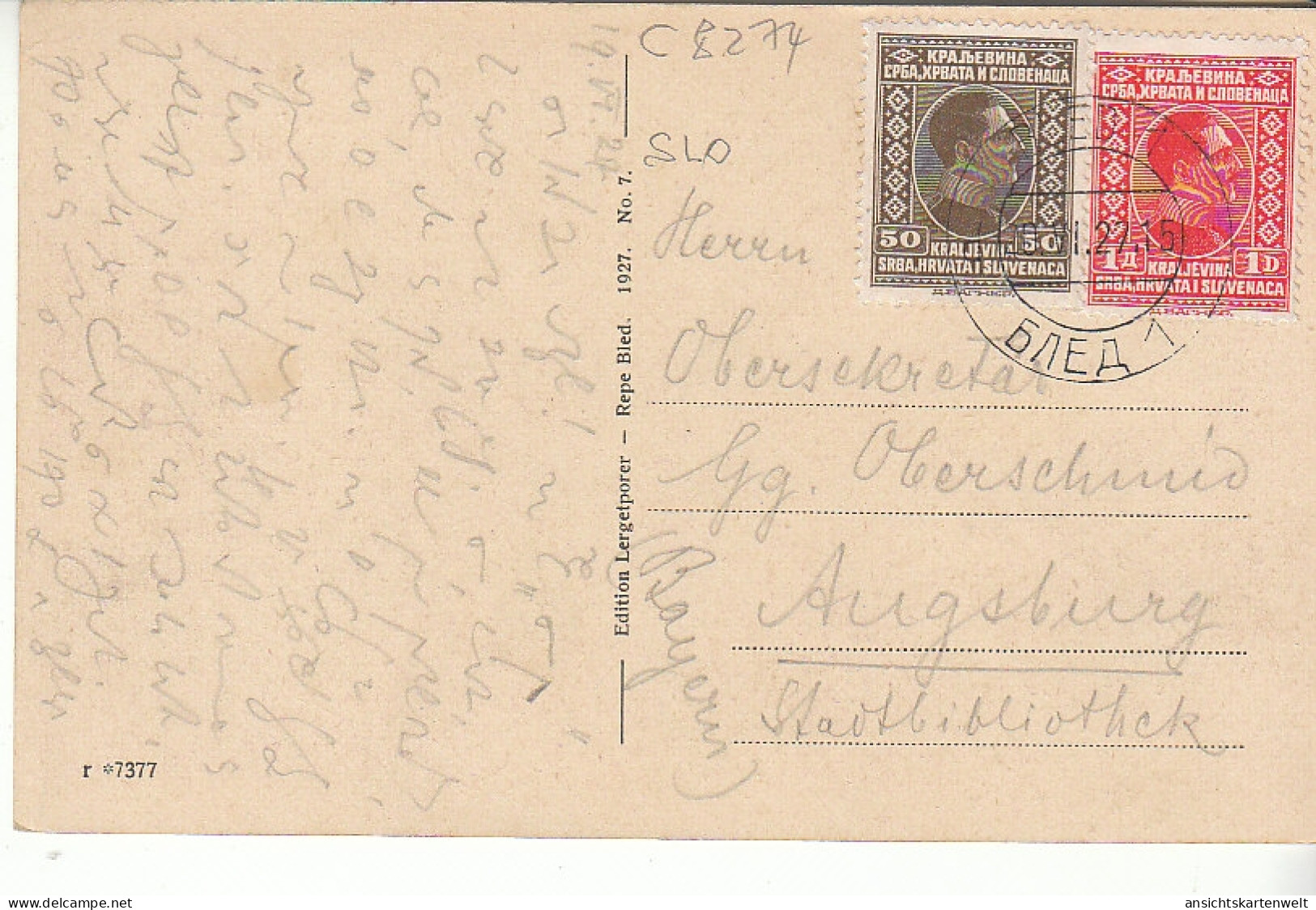 SLO Bled Z Gradom Triglav Gl1927 #C8274 - Slovénie