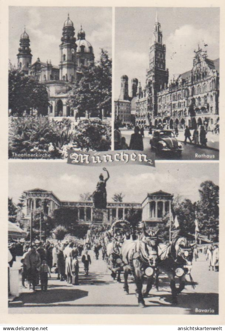 München - Theatinerkirche, Rathaus Und Bavaria Gl1955 #216.733 - Otros & Sin Clasificación