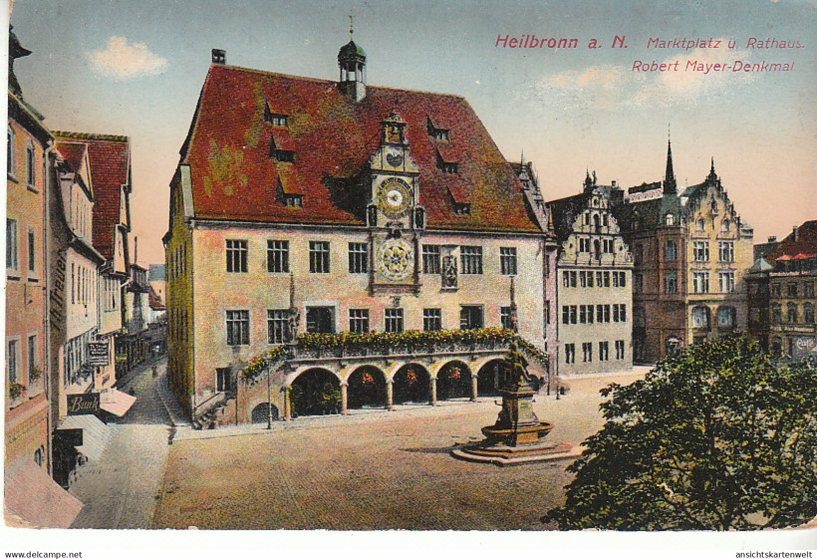 Heilbronn A.N. Marktplatz Rathaus Und Robert Mayer-Denkmal Feldpgl1914 #C8860 - Otros & Sin Clasificación