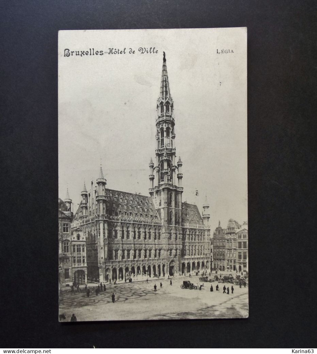 België - Belgique - CPA  Bruxelles - Hotel De Ville - Stadhuis - Card Bruxelles Nd Vers Eaubonne 1913 - Monumenti, Edifici