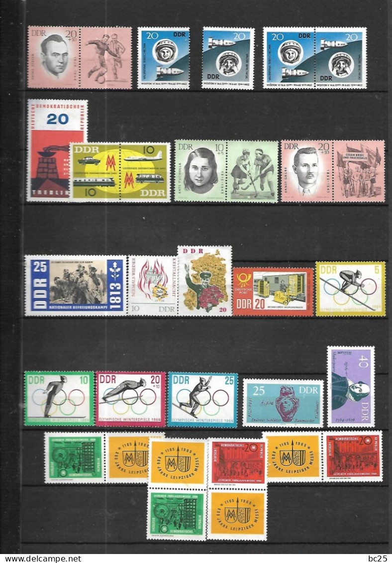 ALLEMAGNE ORIENTALE-LIQUIDE CES 79 TRES BEAUX TIMBRES NEUFS GOMMES ET SANS GOMMES- DES SERIES COMPLETES-DE 1963-65 - Unused Stamps