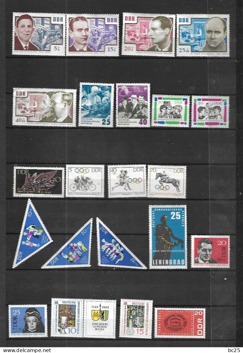 ALLEMAGNE ORIENTALE-LIQUIDE CES 79 TRES BEAUX TIMBRES NEUFS GOMMES ET SANS GOMMES- DES SERIES COMPLETES-DE 1963-65 - Neufs