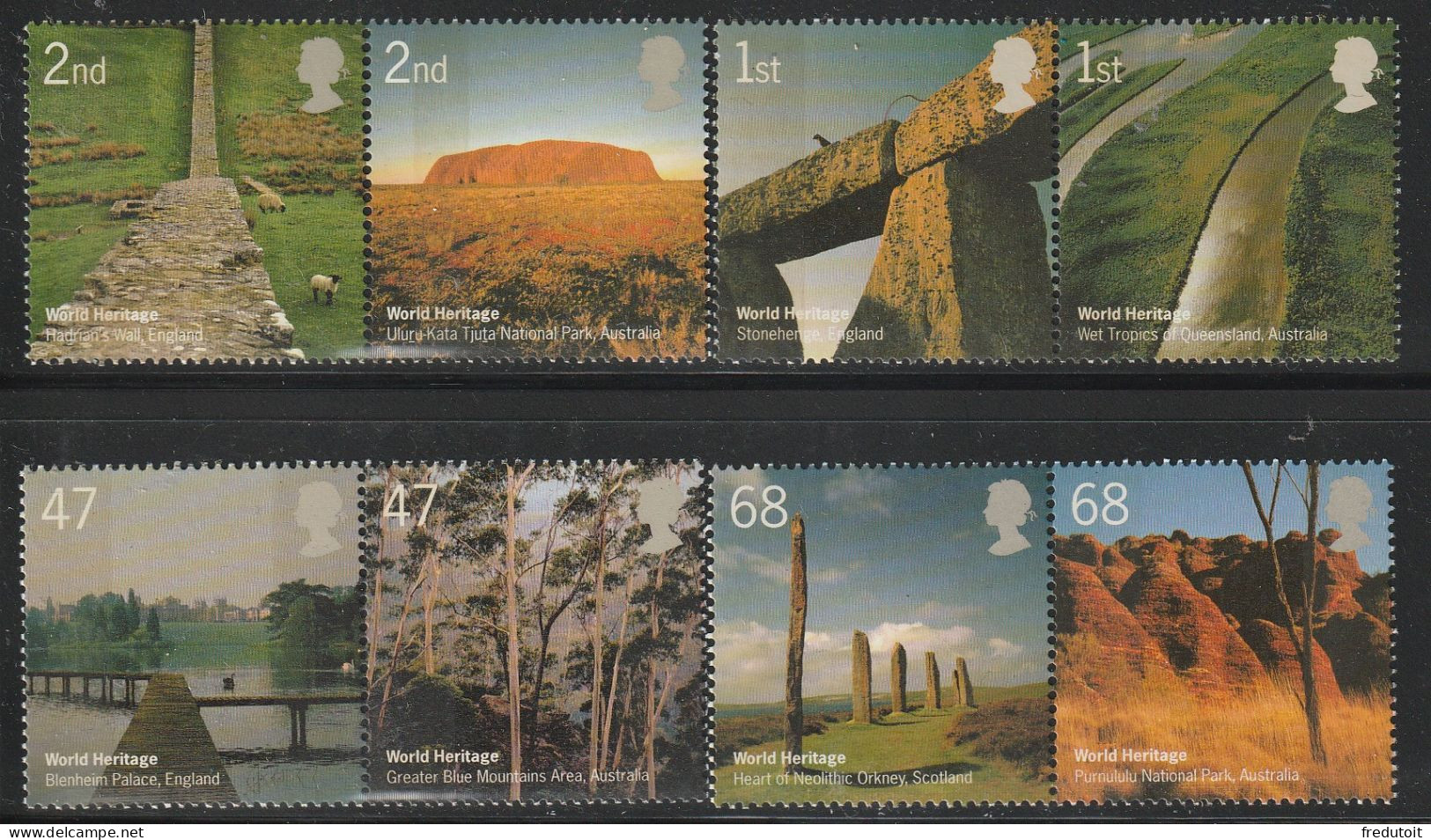 GRANDE BRETAGNE - N°2646/53 ** (2005) Patrimoine Mondial - Unused Stamps