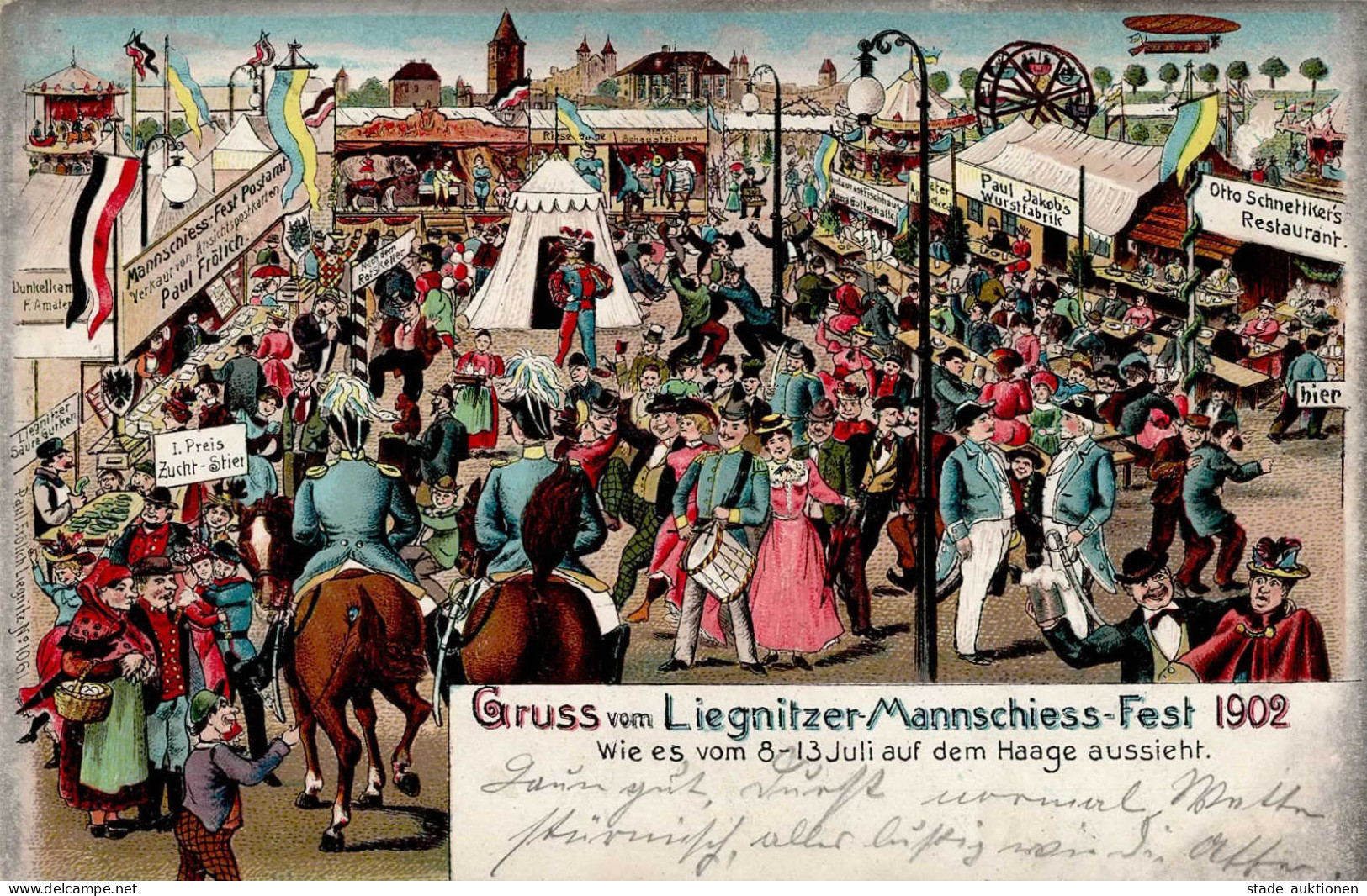 Liegnitz Liegnitzer Mannschieß-Fest 8. Und 13. Juli 1902 Schützenfest II (Stauchung) - Pologne