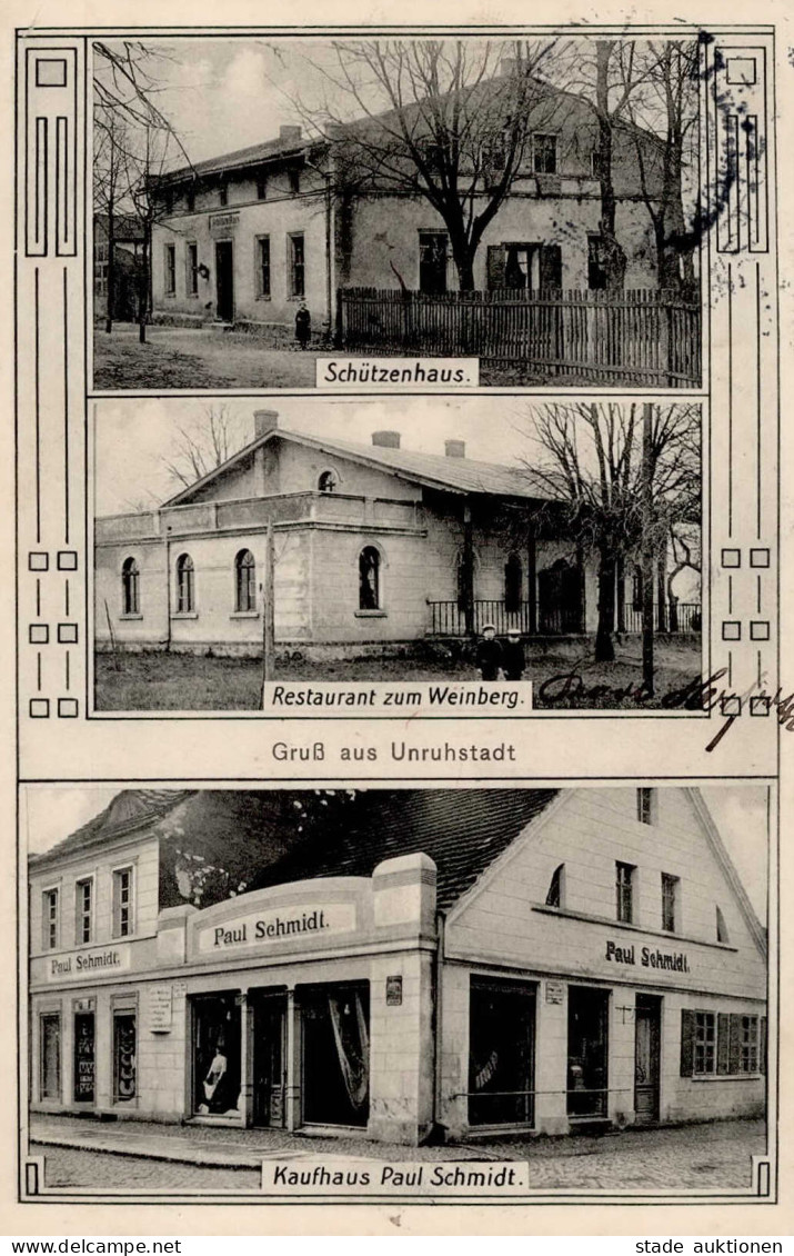 Unruhstadt Schützenhaus Gasthaus Zum Weinberg Handlung Paul Schmidt II (kleine Stauchung) - Poland