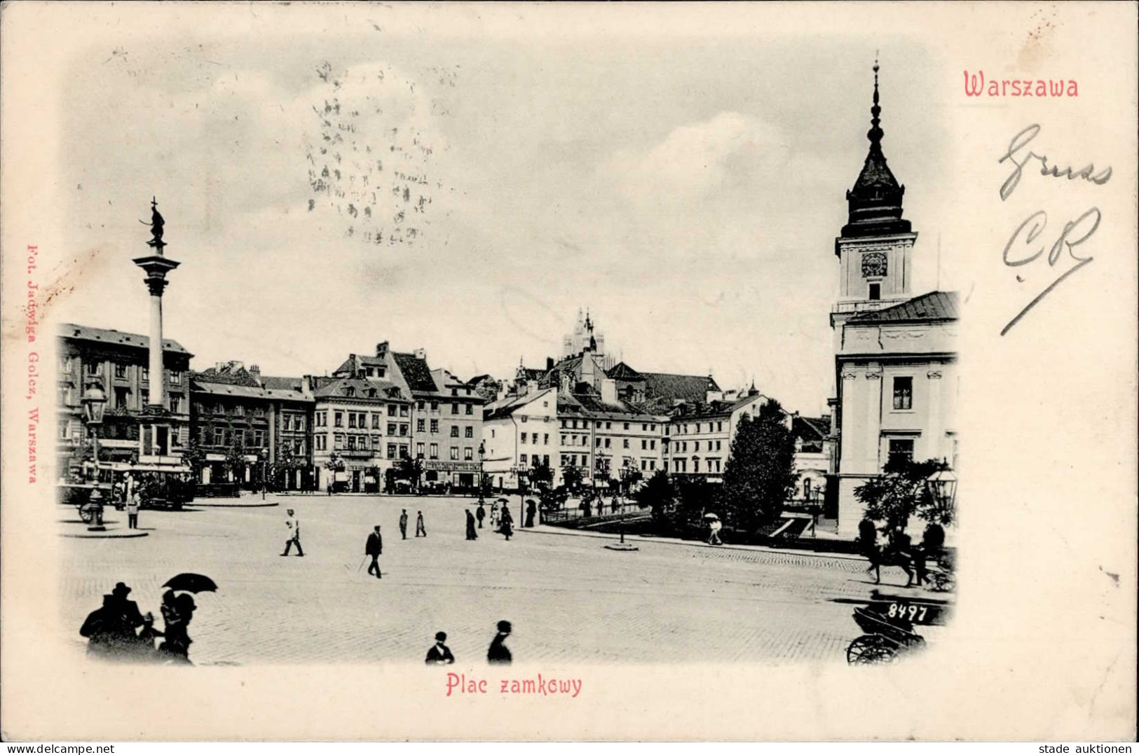 Warschau Plac Zamkowy 1903 I-II (fleckig, Marke Entfernt) - Poland