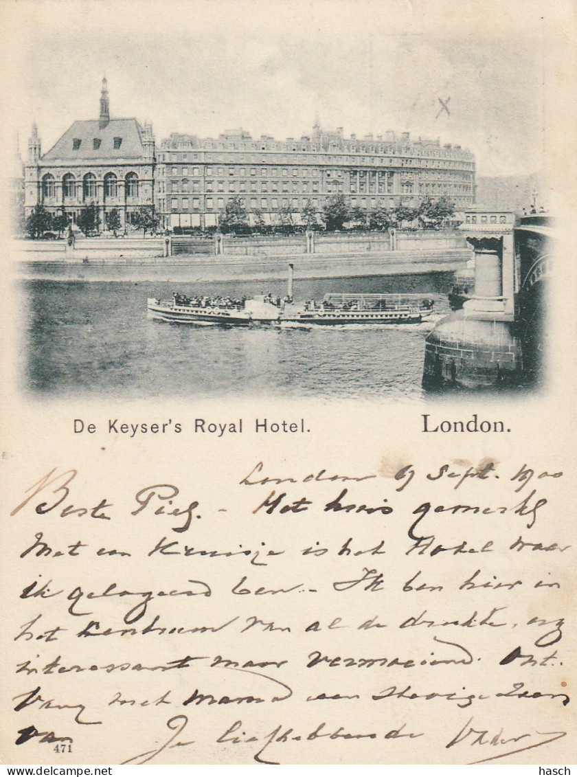 4932 15 De Keyser's Royal Hotel (Postmark 1901) (see X) (11,5 X 8,5 Cm.)  - Otros & Sin Clasificación